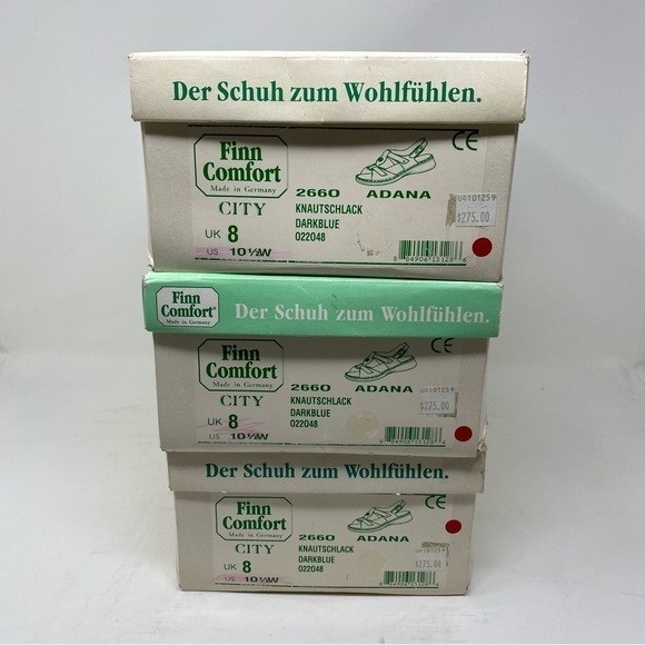 Finn Comfort Adana Dark Blue Patent Leather Sandals - Picture 7 of 8